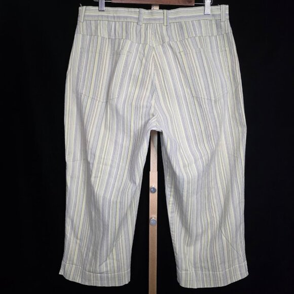Vintage TEHAMA NANCY HALEY Striped Capri Pants 14 - Picture 6 of 13